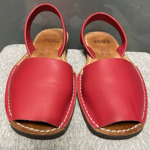 PONS Avarca Menorca Spain 510 Classic Style Red Sandals Women Size 10US 40EU - Picture 1 of 4